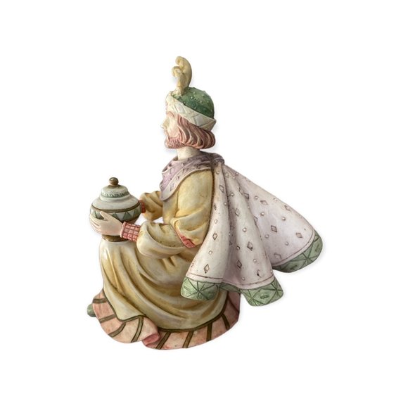 Vintage 1993 Enesco Born Unto Us Kneeling Wise Man Nativity Set Piece Santiago - Picture 2 of 5